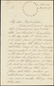 Letter from Theodore Parker, Havana, [Cuba], 1859 Feb[ruary] 20
