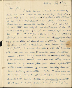 Letter from Theodore Parker, [Boston, Massachusetts], to Convers Francis, 1842 July [9]