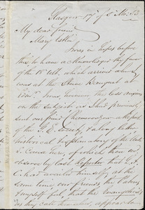 Letter from William Smeal, Glasgow, [Scotland], to Mary Anne Estlin, [18]53 [May] 17