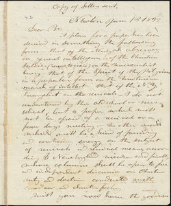 Letter from Lyman Gellet, Newton, [Massachusetts], to Amos Augustus Phelps, [1833?] June 13