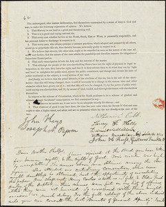 Letter from Elizur Wright, Hudson, [Ohio], to Amos Augustus Phelps, Aug[ust] 31
