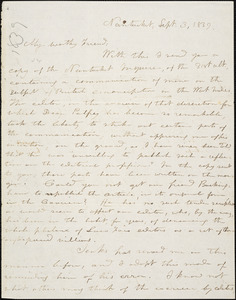 Letter from George Bradburn, Nantucket, [Massachusetts], to William Lloyd Garrison, 1839 Sept[ember] 3