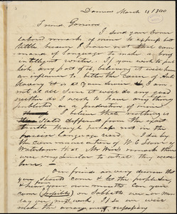 Letter from Abner Sanger, Danvers, [Massachusetts], to William Lloyd Garrison, 1840 March 4
