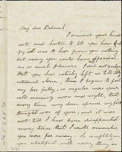 Letter from G.L. Emerson to Deborah Weston