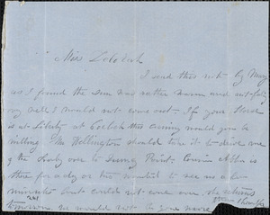 Letter from C.A. Wellington to Deborah Weston