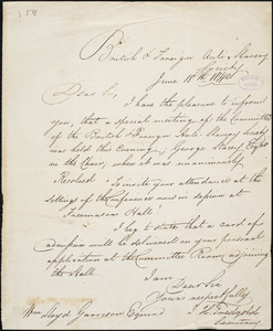 Letter from British and Foreign Anti-slavery Society, [London, England], to William Lloyd Garrison, 1840 June 18th