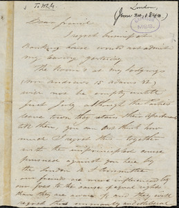 Letter from W.L. Jeffers, [London, England], to William Lloyd Garrison, [18]40 June 20th