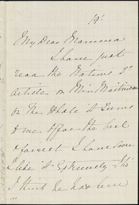 Letter from Henry Grafton Chapman to Maria Weston Chapman