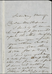 Letter from Charles F. Hovey to Maria Weston Chapman