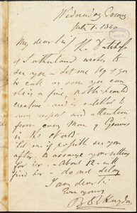 Letter from Benjamin Robert Haydon, [London, England], to William Lloyd Garrison, 1840 July 1