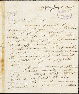 Letter from William Adam, [London, England], to William Lloyd Garrison, [1840 July]