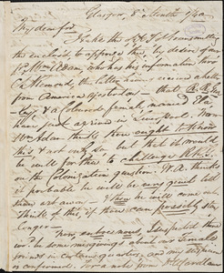Letter from William Smeal, Glasgow, [Scotland], to William Lloyd Garrison, [18]40 [August] 1