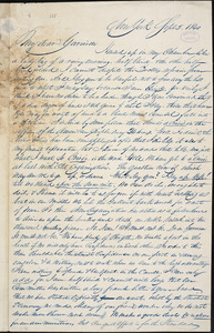 Letter from James C. Jackson, New York, [New York], to William Lloyd Garrison, 1840 Sept[ember] 5