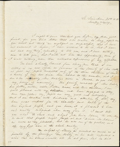 Letter from Sophia Davenport, St. Louis, [Missouri], to Anne Warren Weston, 1838 Nov[ember] 20
