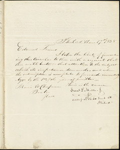 Letter from Daniel L. Miller, Philadelphia, [Pennsylvania], 1838 [November] 17