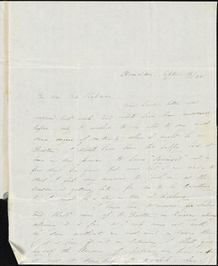 Letter, [Hamilton, Massachusetts], to Maria Weston Chapman, 1838 Septem[ber] 19