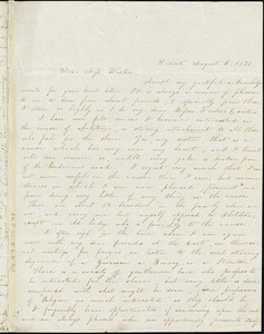 Letter from S.H. Kingsbury, Detroit, Michigan, to Caroline Weston, 1838 August 6
