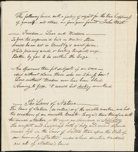 Letter from John West, [Boston, Massachusetts], to Maria Weston Chapman, [November 10]