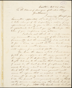 Letter from Joel Prentiss Bishop, Boston, [Massachusetts], to William Lloyd Garrison, 1840 Oct[ober] 26
