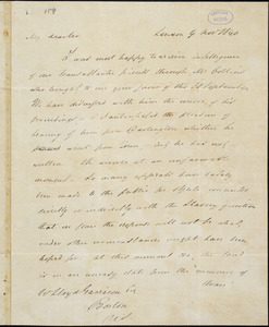 Letter from John Bowring, London, [England], to William Lloyd Garrison, 1840 Nov[ember] 9