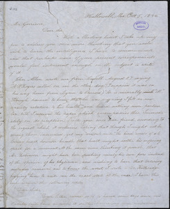 Letter to William Lloyd Garrison, Hallowell, M[ain]e, 1846 Oct[ober] 5