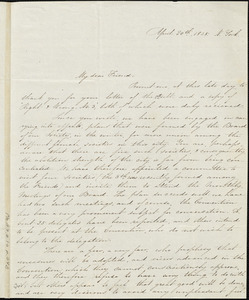 Letter from Julia A. Tappan, N[ew]. York, to Anne Warren Weston, [1838] April 20