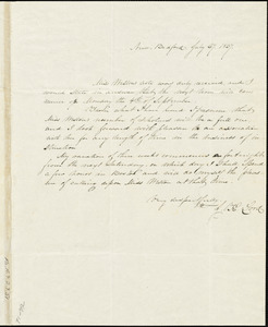 Letter from J.K. Lord, New Bedford, [Massachusetts], to Deborah Weston, 1837 July 27