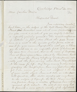 Letter from Moses Grant, Cambridge, [Massachusetts], to Caroline Weston, [1842] [November] 24