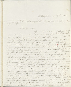 Letter from Mary Grew, Philadelphia, [Pennsylvania], to Maria Weston Chapman, 1836 Sept[ember] 9th