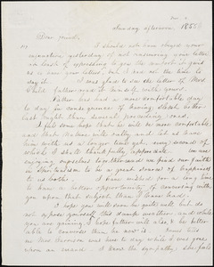 Letter from Eliza Frances Eddy, [Boston, Massachusetts], to William Lloyd Garrison, 1855 Nov[ember] 4