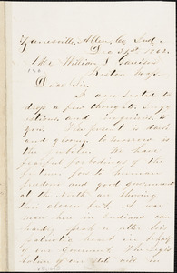 Letter from A.G. Gardner, Zanesville, Allen Co[unty], Ind[iana], to William Lloyd Garrison, 1862 Dec[ember] 31st
