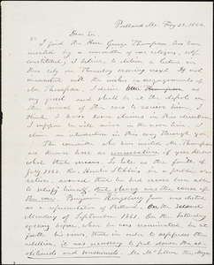 Letter from Jabez C. Werdman, Portland, M[ain]e, to William Lloyd Garrison, 1864 Feb[ruar]y 23