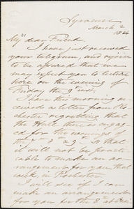 Letter from Samuel Joseph May, Syracuse, [New York], to William Lloyd Garrison, 1866 March 2