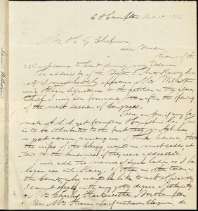 Letter from Samuel Williston, E[ast] Hampton, [Massachusetts], to Maria Weston Chapman, 1836 Oct[ober] 15