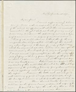 Letter from Joseph Congdon, New Bedford, [Massachusetts], to Deborah Weston, 1837 [December] 31