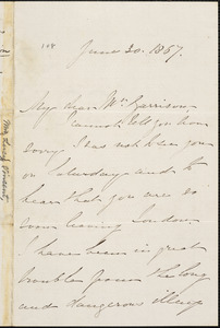 Letter from Lucy C Vincent, 28 Mornington Crescent, [London, England], to William Lloyd Garrison, 1867 June 30