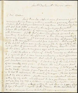 Letter from Thomas G. Richmond, South Dartmouth, [Massachusetts], to Anne Warren Weston, 1836 Dec[ember] 12