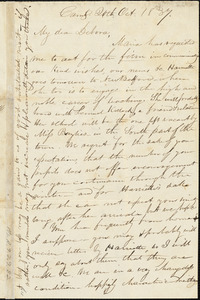 Letter from David Mack, New Bedford, [Massachusetts], to Deborah Weston, 1837 Oct[ober] 20