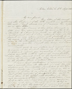 Letter from Julia A. Tappan, Milton, [New York], to Anne Warren Weston, [1837] Sept[ember] 18