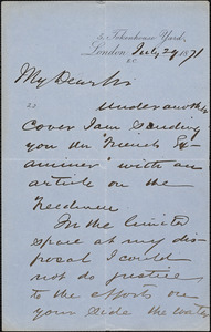 Letter from John Taylor, London, [England], 1871 July 29