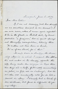 Letter from William Lloyd Garrison, Liverpool, [England], to Mary Anne Estlin, 1877 June 5