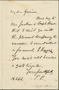 Letter from Theodore Parker to William Lloyd Garrison, Sept[ember] 14