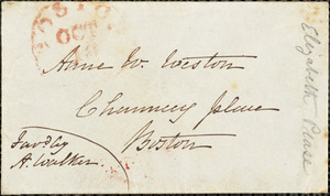 Letter from Elizabeth Pease Nichol, [Boston, Massachusetts], to Anne Warren Weston, [1840] Sept[ember] 27