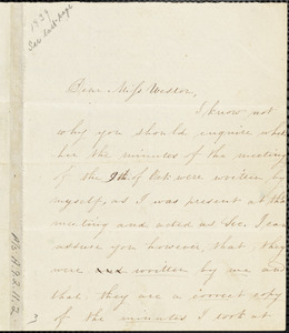 Letter from Lydia Ann Gould to Anne Warren Weston, [1839 October 9]