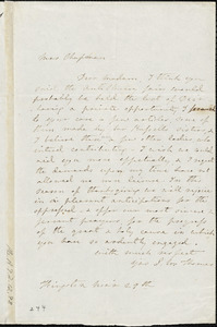 Letter from Samuel W. Thomas, Kingston, [Massachusetts], to Maria Weston Chapman