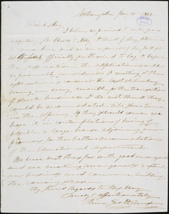 Letter from George William Benson, Northampton, [Massachusetts], to Samuel May, 1844 Jan[uar]y 20