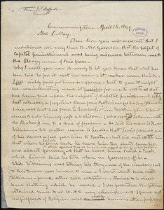 Letter from J.S. Stafford, Cummington, [Massachusetts], to Samuel May, 1849 April 12