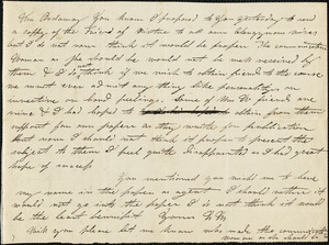 Letter from A.B. Ordway, Boston, [Massachusetts], to Maria Weston Chapman, [1839]