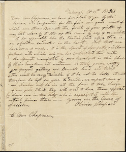 Letter from Olivia Shepard, Foxborough, [Massachusetts], to Maria Weston Chapman, 1839 [October] 14