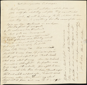 Letter, East Bridgewater, [Massachusetts], to Maria Weston Chapman, 1839 Oct[ober] 17